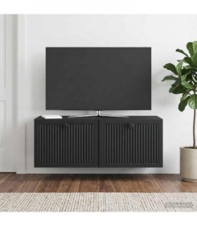 vidaXL Wall-Mounted TV Cabinet Black 78.5 x 31 x 30 cm Engineered Wood — V0672122786