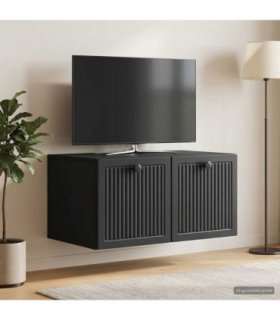 vidaXL Wall-Mounted TV Cabinet Black 59.5 x 41 x 30 cm Engineered Wood — V0672122795