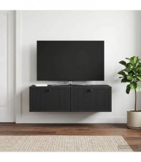 vidaXL Wall-Mounted TV Cabinet Black 98 x 41 x 30 cm Engineered Wood — V0672122796