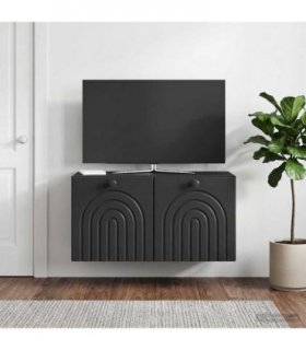 vidaXL Wall-Mounted TV Cabinet Black 59.5 x 31 x 30 cm Engineered Wood — V0672122872