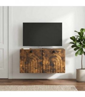 vidaXL Wall-Mounted TV Cabinet Smoked Oak 59.5 x 31 x 30 cm — V0672122874