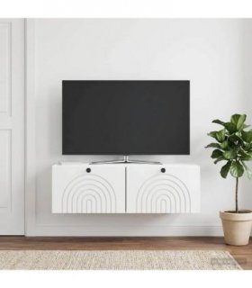 vidaXL Wall-Mounted TV Cabinet High Gloss White 98 x 41 x 30 cm — V0672122876