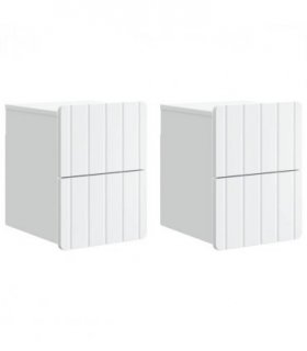 vidaXL Wall-Mounted Bedside Cabinet 2 pcs White 33 x 34.5 x 43 cm