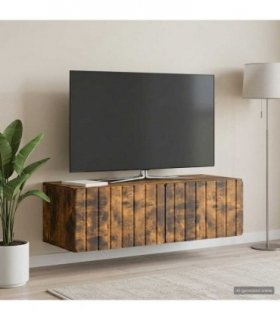 vidaXL Wall-Mounted TV Cabinet Wall-mounted Smoked Oak 98 x 41 x 30 cm — V0672122913