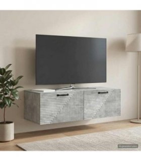 vidaXL Wall-Mounted TV Cabinet Concrete Grey 98 x 41 x 30 cm — Size: 98 x 41 cm