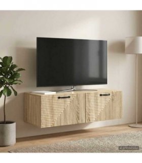 vidaXL Wall-Mounted TV Cabinet Wall-mounted Sonoma Oak 98 x 41 x 30 cm — Size: 98 x 41 cm