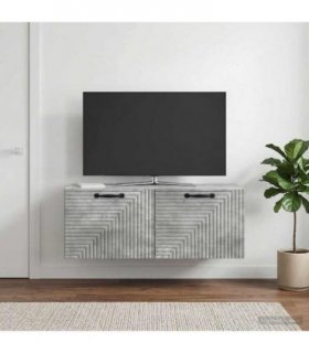 vidaXL Wall-Mounted TV Cabinet Concrete Grey 78.5 x 31 x 30 cm — Size: 78.5 x 31 cm