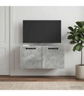 vidaXL Wall-Mounted TV Cabinet Concrete Grey 59.5 x 31 x 30 cm — Size: 59.5 x 31 cm