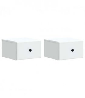 vidaXL Wall-Mounted Bedside Cabinet 2 pcs White 34.5 x 33 x 20 cm — V0672123075