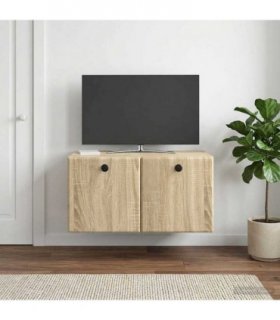 vidaXL Wall-Mounted TV Cabinet 59.5 x 41 x 30 cm Sonoma Oak — Size: 59.5 x 41 cm