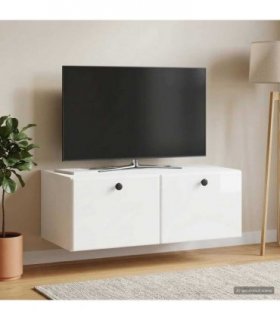 vidaXL Wall-Mounted TV Cabinet 78.5 x 41 x 30 cm High Gloss White — Size: 78.5 x 41 cm