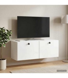 vidaXL Wall-Mounted TV Cabinet 78.5 x 31 x 30 cm High Gloss White — Size: 78.5 x 31 cm