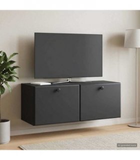 vidaXL Wall-Mounted TV Cabinet 78.5 x 31 x 30 cm Black Engineered Wood — Size: 78.5 x 31 cm