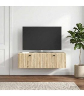 vidaXL Wall-Mounted TV Cabinet 98 x 31 x 30 cm Sonoma Oak — Size: 98 x 31 cm