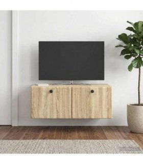 vidaXL Wall-Mounted TV Cabinet 78.5 x 41 x 30 cm Sonoma Oak — Size: 78.5 x 41 cm