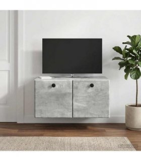 vidaXL Wall-Mounted TV Cabinet 59.5 x 41 x 30 cm Concrete Grey — Size: 59.5 x 41 cm