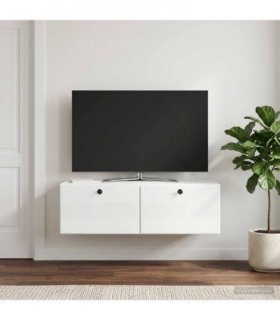 vidaXL Wall-Mounted TV Cabinet 98 x 41 x 30 cm High Gloss White — Size: 98 x 41 cm