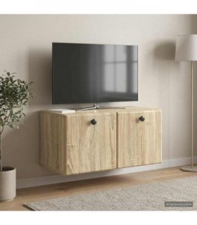 vidaXL Wall-Mounted TV Cabinet 59.5 x 31 x 30 cm Sonoma Oak — Size: 59.5 x 31 cm