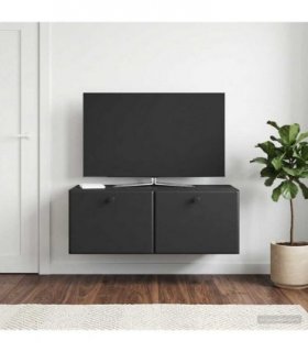 vidaXL Wall-Mounted TV Cabinet 78.5 x 41 x 30 cm Black Engineered Wood — Size: 78.5 x 41 cm