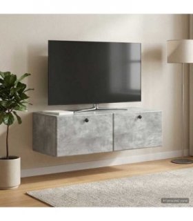 vidaXL Wall-Mounted TV Cabinet 98 x 41 x 30 cm Concrete Grey — Size: 98 x 41 cm