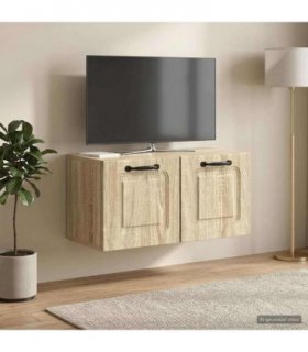 vidaXL Wall-Mounted TV Cabinet Sonoma Oak 59.5 x 31 x 30 cm — Size: 59.5 x 31 cm — V0672123125