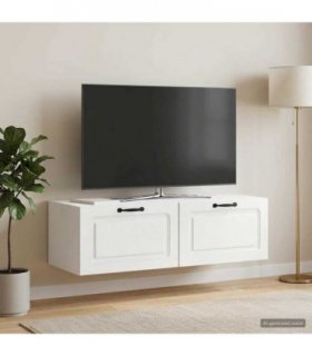 vidaXL Wall-Mounted TV Cabinet High Gloss White 98 x 41 x 30 cm — Size: 98 x 41 cm — V0672123126