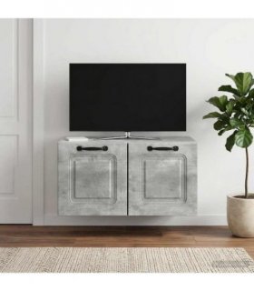 vidaXL Wall-Mounted TV Cabinet Concrete Grey 59.5 x 41 x 30 cm — Size: 59.5 x 41 cm — V0672123127