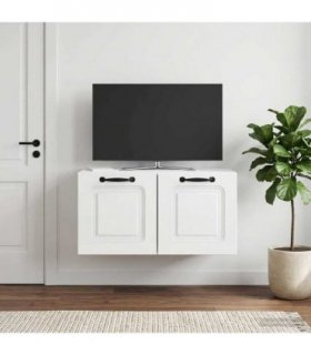 vidaXL Wall-Mounted TV Cabinet High Gloss White 59.5 x 41 x 30 cm — Size: 59.5 x 41 cm — V0672123131