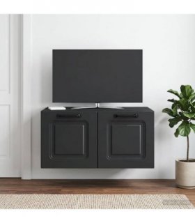 vidaXL Wall-Mounted TV Cabinet Black 59.5 x 41 x 30 cm Engineered Wood — Size: 59.5 x 41 cm — V0672123132