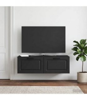 vidaXL Wall-Mounted TV Cabinet Black 98 x 31 x 30 cm Engineered Wood — Size: 98 x 31 cm — V0672123134