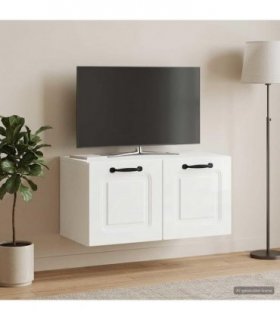 vidaXL Wall-Mounted TV Cabinet High Gloss White 59.5 x 31 x 30 cm — Size: 59.5 x 31 cm — V0672123138