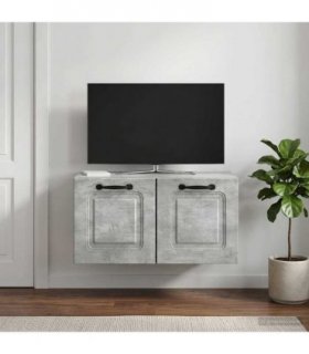 vidaXL Wall-Mounted TV Cabinet Concrete Grey 59.5 x 31 x 30 cm — Size: 59.5 x 31 cm — V0672123140