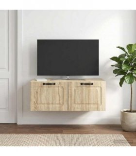 vidaXL Wall-Mounted TV Cabinet Sonoma Oak 78.5 x 41 x 30 cm — Size: 78.5 x 41 cm — V0672123150
