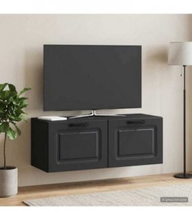 vidaXL Wall-Mounted TV Cabinet Black 78.5 x 31 x 30 cm Engineered Wood — Size: 78.5 x 31 cm — V0672123151