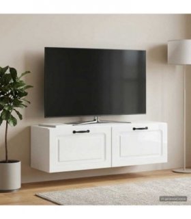 vidaXL Wall-Mounted TV Cabinet High Gloss White 98 x 31 x 30 cm — Size: 98 x 31 cm — V0672123157