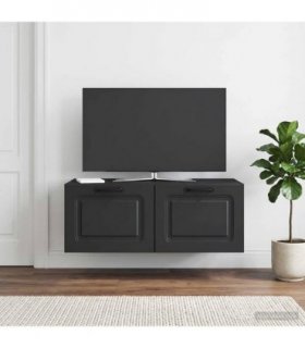 vidaXL Wall-Mounted TV Cabinet Black 78.5 x 41 x 30 cm Engineered Wood — Size: 78.5 x 41 cm — V0672123163