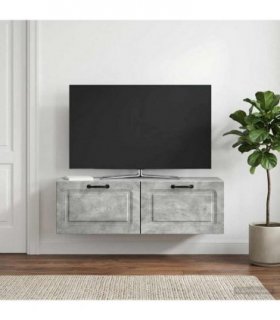 vidaXL Wall-Mounted TV Cabinet Concrete Grey 98 x 31 x 30 cm — Size: 98 x 31 cm — V0672123165