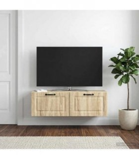 vidaXL Wall-Mounted TV Cabinet Wall-mounted Sonoma Oak 98 x 31 x 30 cm — Size: 98 x 31 cm — V0672123170