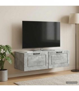 vidaXL Wall-Mounted TV Cabinet Concrete Grey 98 x 41 x 30 cm — Size: 98 x 41 cm — V0672123172