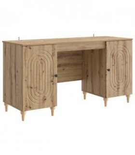 vidaXL Desk with Shelf Artisan Oak 142.5 x 50 x 75 cm Engineered Wood