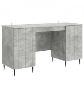 vidaXL Desk with Door Concrete Grey 142.5 x 50 x 75 cm Engineered Wood — V0672123180