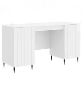 vidaXL Desk High Gloss White 142.5 x 50 x 75 cm Engineered Wood