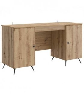 vidaXL Desk with Shelf Artisan Oak 142.5 x 50 x 75 cm Engineered Wood — V0672123213