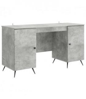 vidaXL Desk with Door Concrete Grey 142.5 x 50 x 75 cm Engineered Wood — V0672123214
