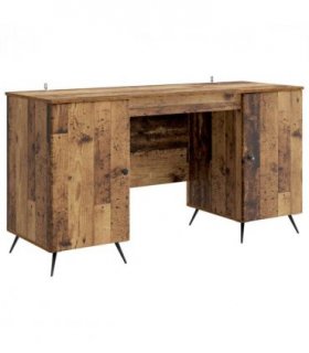 vidaXL Desk with Shelf Old Wood 142.5 x 50 x 75 cm Engineered Wood — V0672123217