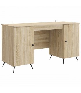 vidaXL Desk with Shelf Sonoma Oak 142.5 x 50 x 75 cm Engineered Wood — V0672123218