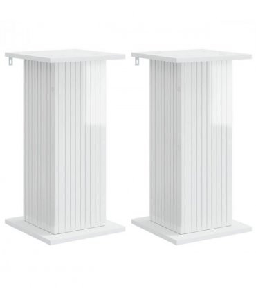 vidaXL Plant Stand 2 pcs High Gloss White 30.5 x 30 x 60.5 cm