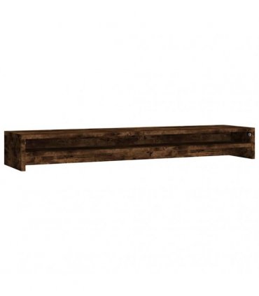 vidaXL Monitor Stand Smoked Oak 100x24x13 cm Engineered Wood