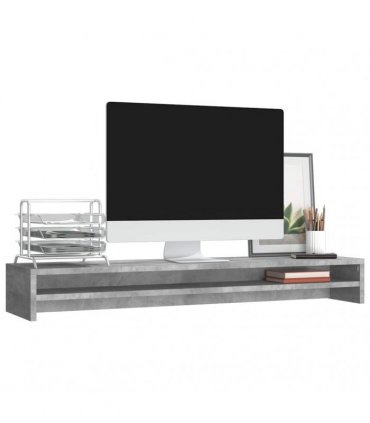 vidaXL Monitor Stand Concrete Grey 100x24x13 cm Engineered Wood