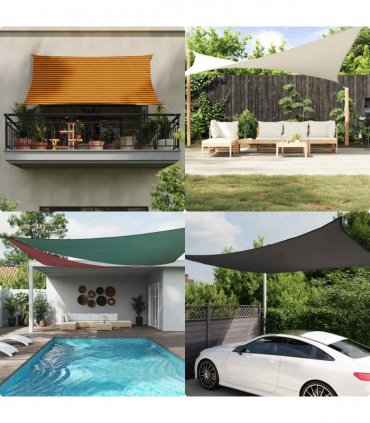 vidaXL Sun Shade Sail Orange and Brown 4 x 5 x 6.4 m